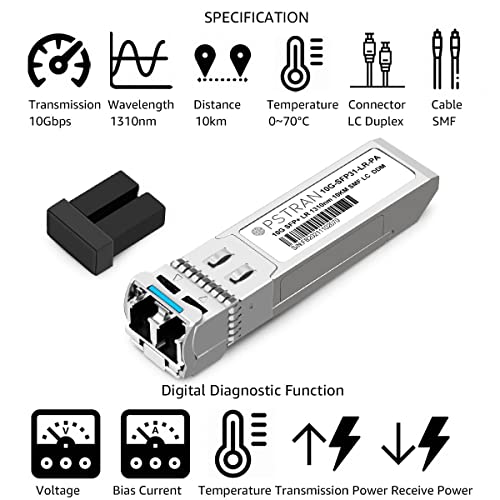 Image of 10GBASE-LR SFP+ Optical Transceiver Module Compatible with Palo Alto PAN-SFP-Plus-LR 10G SFP+ LR 1310nm 10km DDM Duplex LC SMF