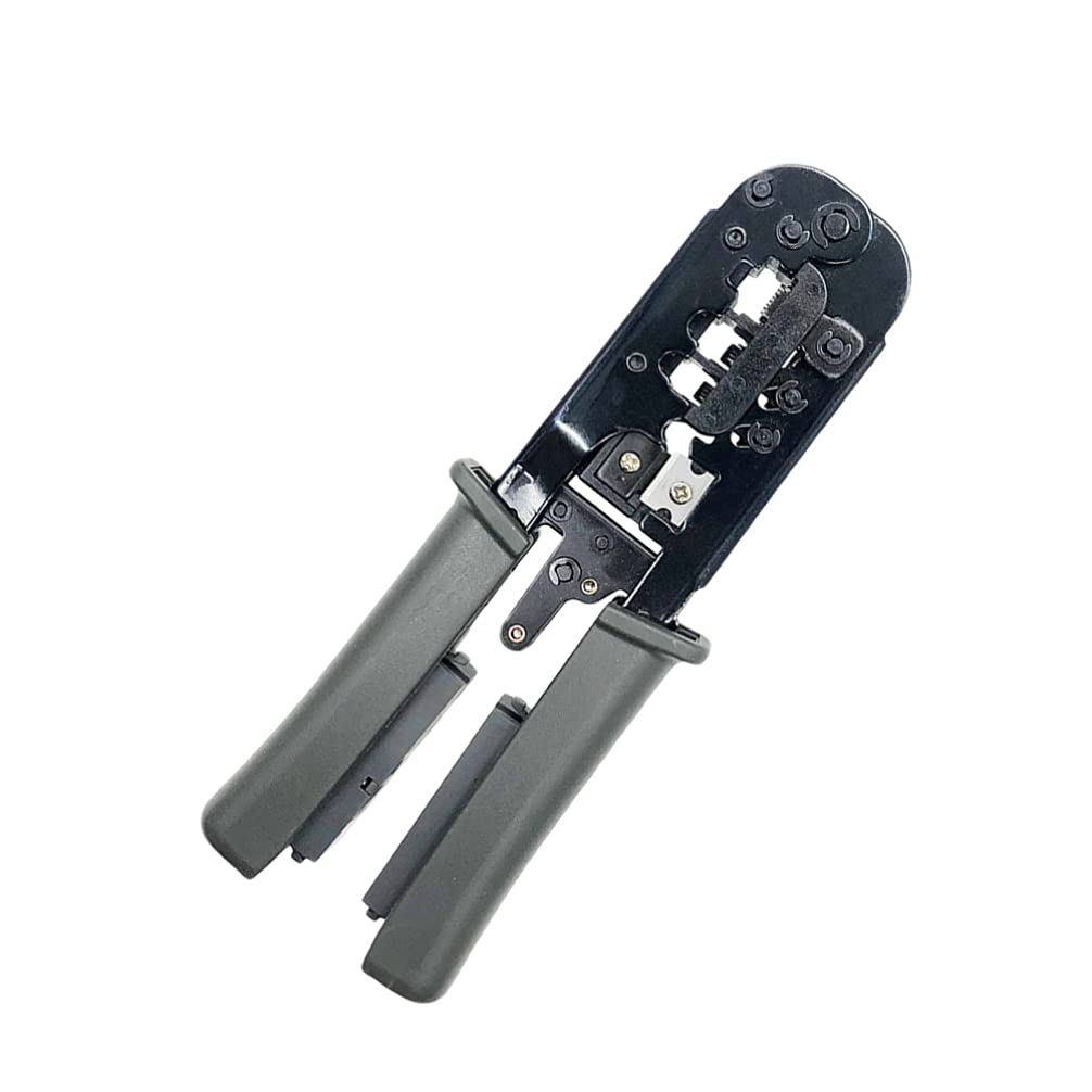 ULTECHNOVO Cavo di rete Crimpatrice 4P 6P 8P Cavi telefonici RJ45/RJ12/RJ11 Pinze per cavi di rete a cricchetto Pinza per crimpare Telecom modulare strumento di crimpatura con tester