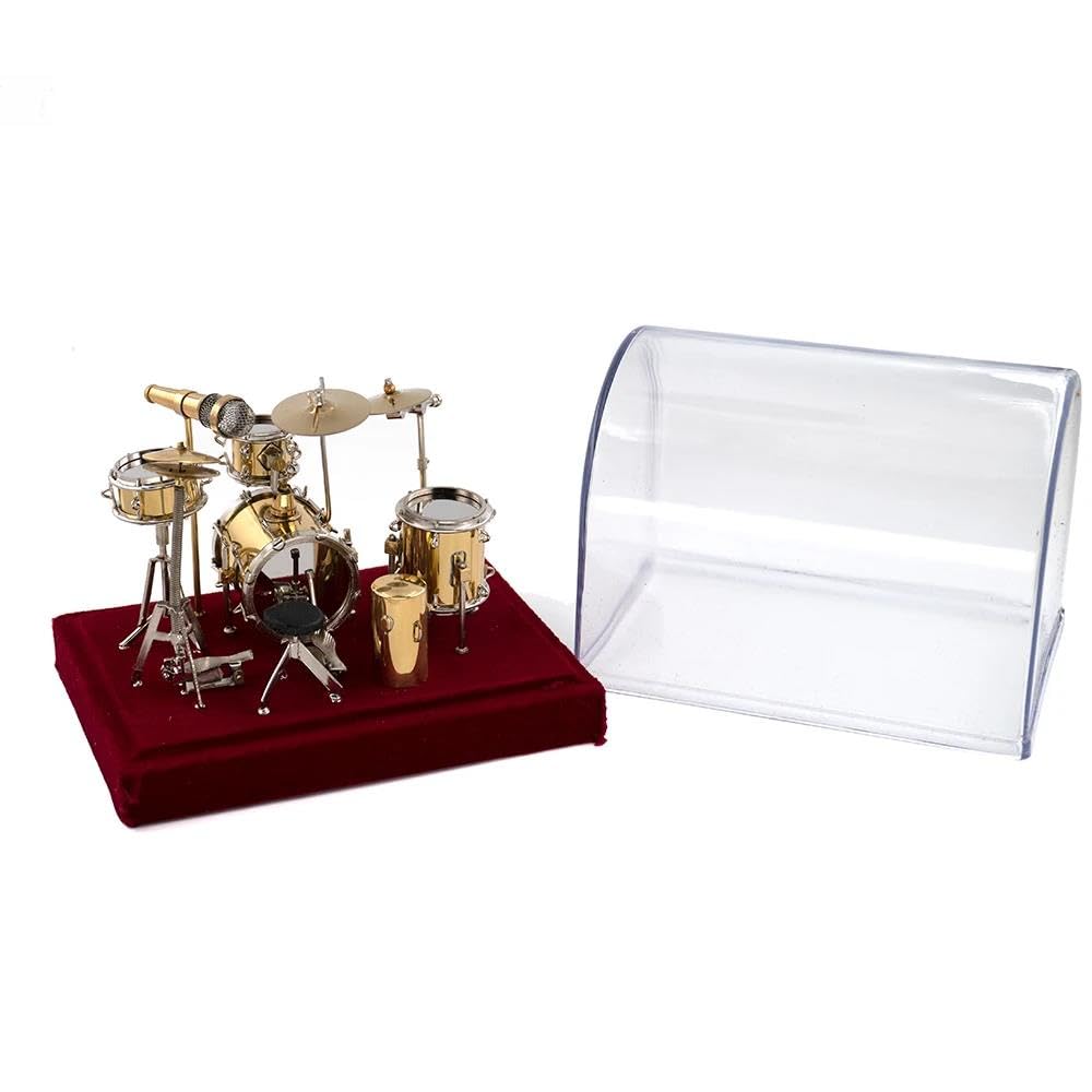 Miniaturowy zestaw perkusyjny jazzowy model mini mikrofon talerz instrument muzyczny akcesoria dekoracja