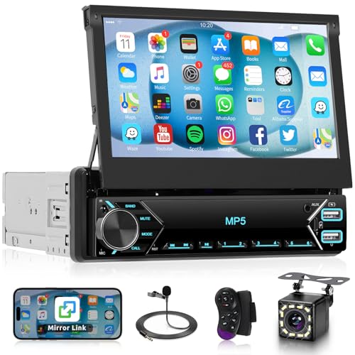 KYNNT 7" Single Din Flip Out IPS Touchscreen Car Stereo