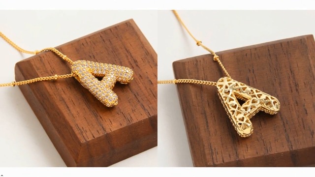 Amazon.com: Z ZACHÉ Adorable Bubble Letter A Pendants Chain
