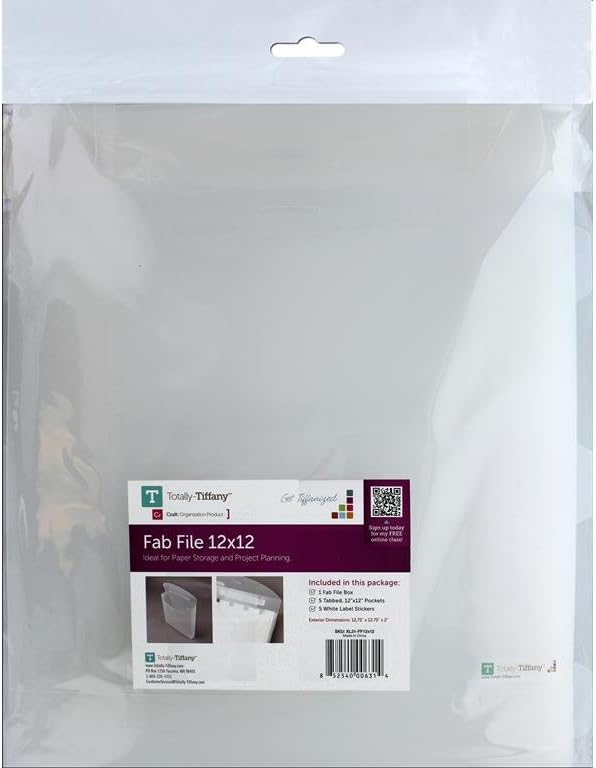 Totally-Tiffany XL31-FF12X12 Fab File, White, 12 x 12-Inch, 39 x 34 x 2 cm, Clear