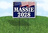 Massie Thomas 2028 president American Waving Flag Single Sided 18x24 in. Yard Road Sign w/Stand