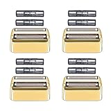 Replacement Foil and Cutters Compatible with BaBylissPRO Double Foil Shaver, Replacement Foil Compatible with BaBylissPRO FXFS2 Shaver, 4 counts (Gold)
