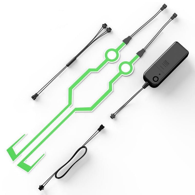 Image of Motorcycle helmet light strip,Helmet EL Light Bar,Helmet Cycling LED Sticker Light Night Riding Signal Helmet Light for Motorcycle Bike Helmet (green)