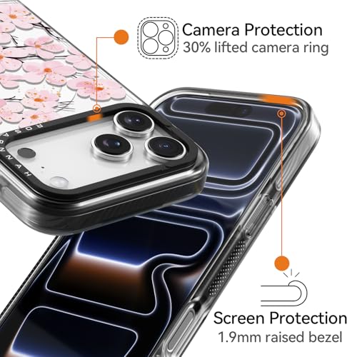 Rosarnnah for iPhone 17 Pro Case Cute - Compatible with Magsafe - Durable Shockproof 6.6 ft Drop Impact Phone Case - Funny Cherry Blossom Design (6.3") Black by Rosarnnah - Used condition - Image 4