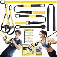 COFOF Schlingentrainer - Professionelles Sport Kit für Ganzkörpertraining, mit Großem Griff, Türankerbefestigung, Tragtasche und Übungsanleitung für Homegym