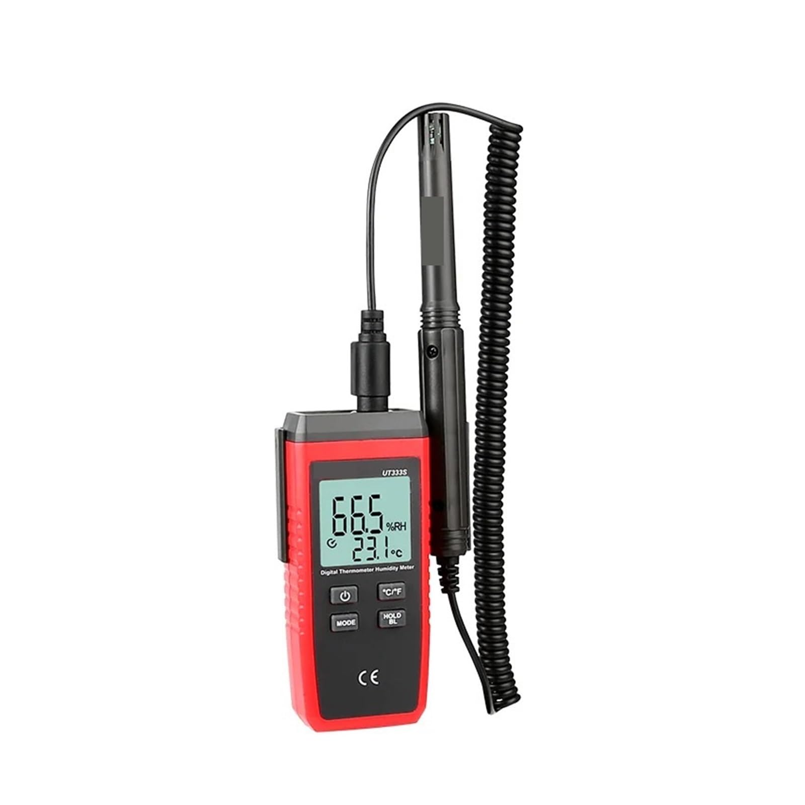 Medidor de temperatura y humedad UT333S, termómetro higrómetro digital 2 en 1, sensor de temperatura y humedad de tipo dividido.