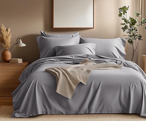 Consejos para Comprar Suburbia Sabanas Top 10. 47 Almaya: Juego de Sábanas de Microfibra Suave de Lujo con Doble Cepillado / 1800 Hilos de Alta Calidad y Bolsillo Lateral para Accesorios (Gris, Queen Size)