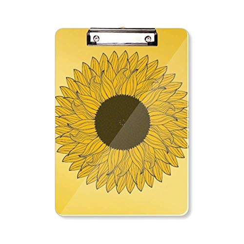 Porte-bloc tournesol jaune A4 planche écriture avec pince