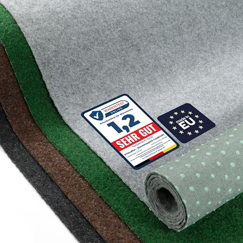 Primaflor Rasenteppich - COMFORT, Hellgrau | MUSTERSTÜCK | UV-stabil & schnelltrocknend | Mit Noppen | Kunstrasen-Teppich für Balkon, Terrasse & Poolbereich | Outdoor Bodenbelag | Balkonteppich