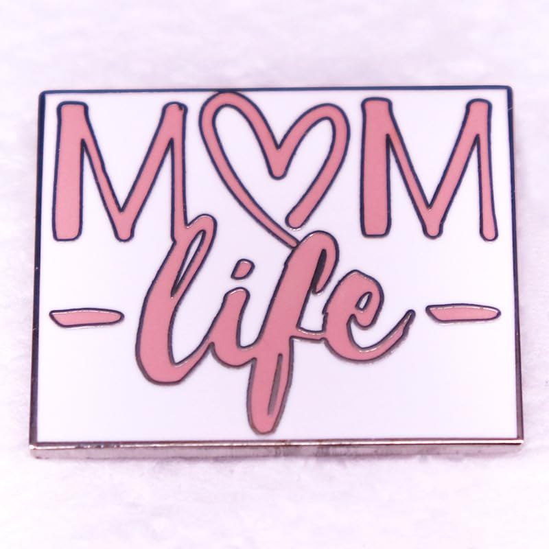 "Mom Life" Heart Enamel Pin, Sweet Mother's Day Lapel Badge for Moms image 3