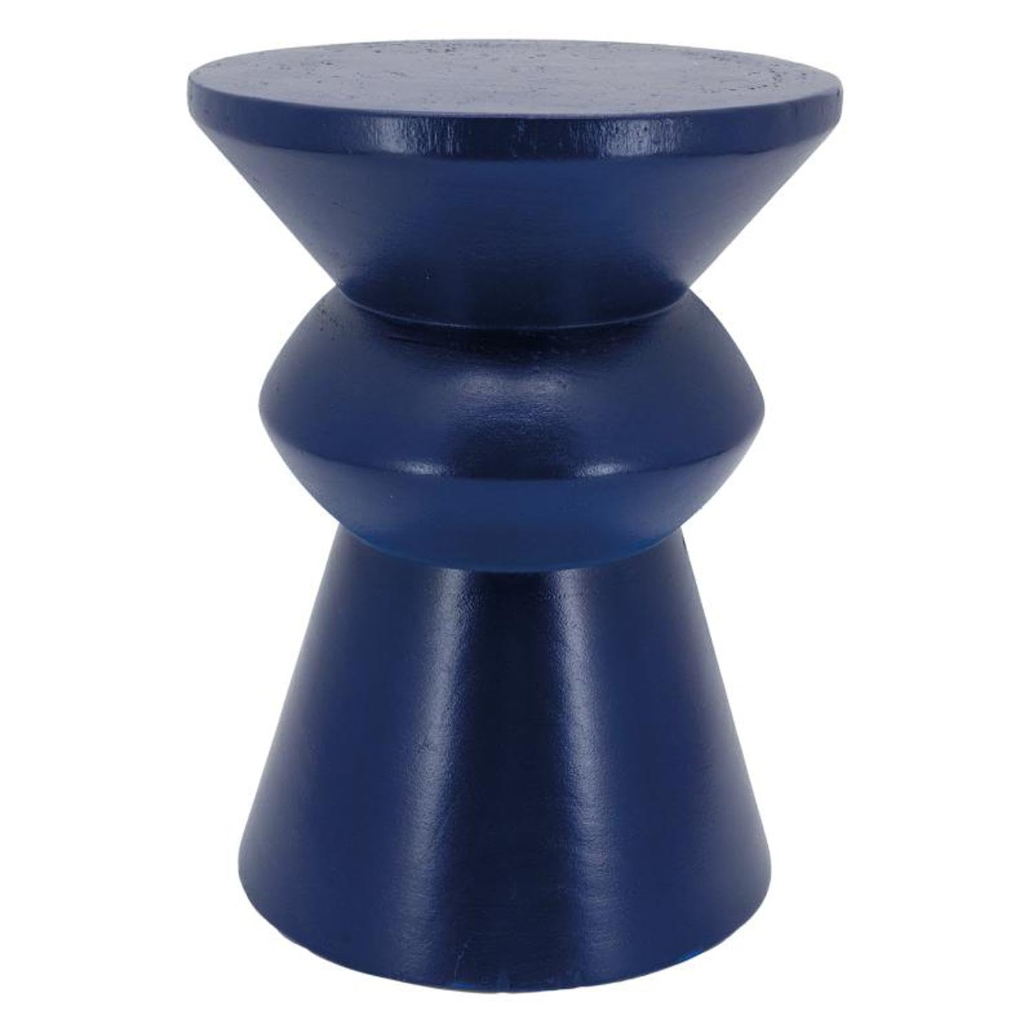 Tabouret en paulownia bleu AUBRY GASPARD Ø30 cm pour salon