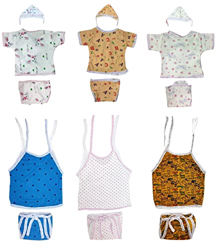 Image of TANGY Adorable Newborn Dress with Built-in Mittens for Extra Warmth and Style Top Set (Pack of 3)