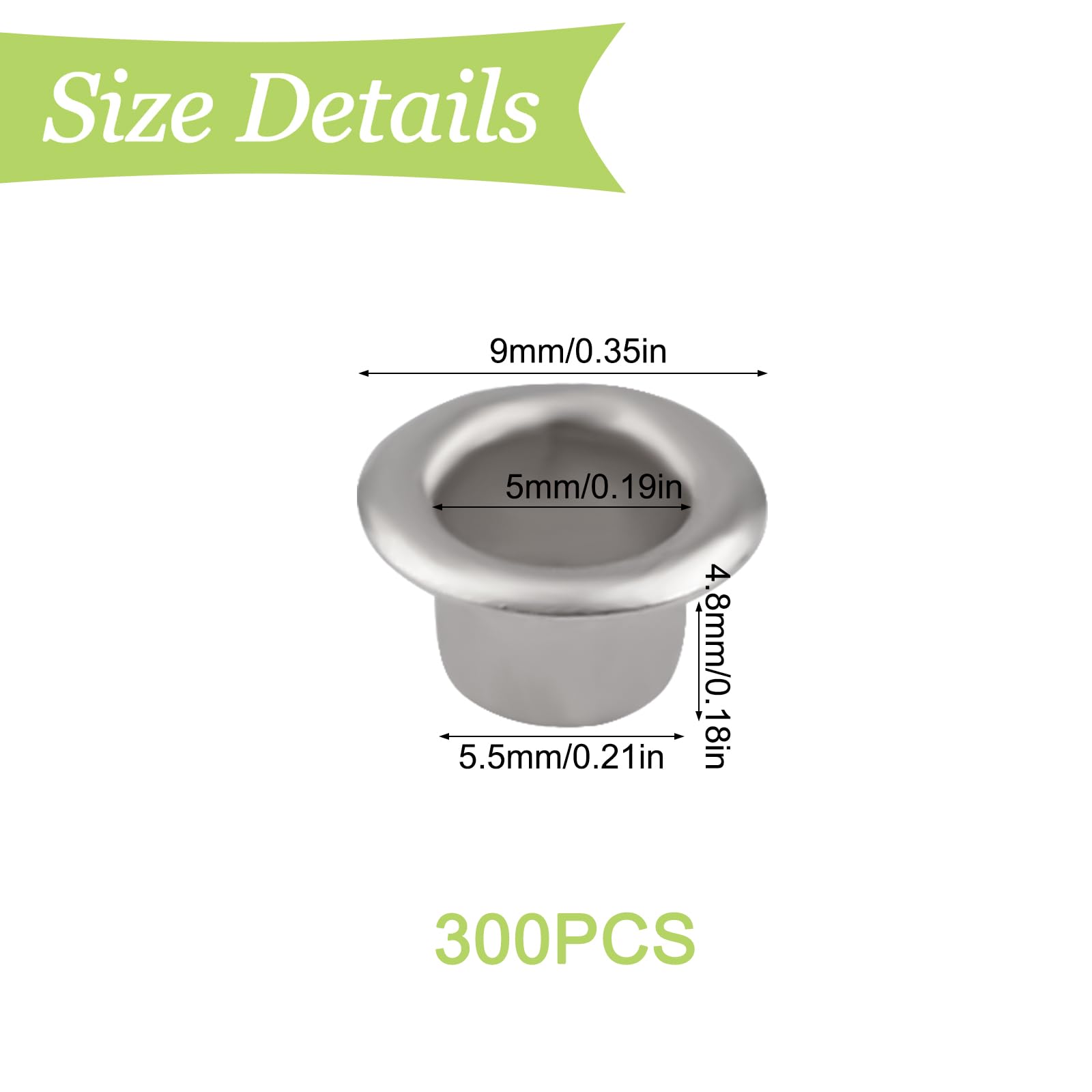 Shelf Pin Caps, 300PCS Nickel Plated Shelf Pin Sleeves with Hole Heavy Duty Shelf Pins Reinforcement Grommets for Bookshelf, Cabinet, Closet Shelves Bracket (5mm) — Amazon image 2