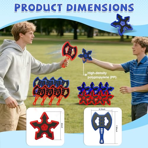 16PCS Axe Throwing Game Darts, Lawn Darts Outdoor Game, Ax Throwing Game Set for Adults, Hatchet Throwing Game for Backyard, Outdoor Games for All Family Members (8 Axes + 8 Stars)