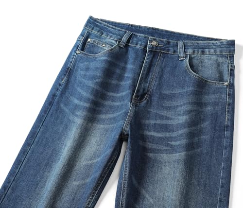 Men's Designer Washed Printed Straight Slim Fit Cotton Blend Jeans Comfort Skinny Biker Denim Pants4