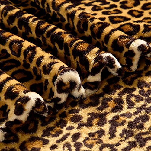 Manta de Franela Bnuitland con Estampado de Leopardo para Cama y Sofá, 300 GSM, Doble Cara, Súper Suave y Esponjosa, 50x70 pulgadas miniatura 7