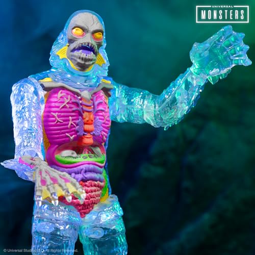 Image of Super7 Super Cyborg Universal Monsters Creature from The Black Lagoon (Clear) - 11 inch Universal Monster Movies Action Figure Classic Movie Collectibles
