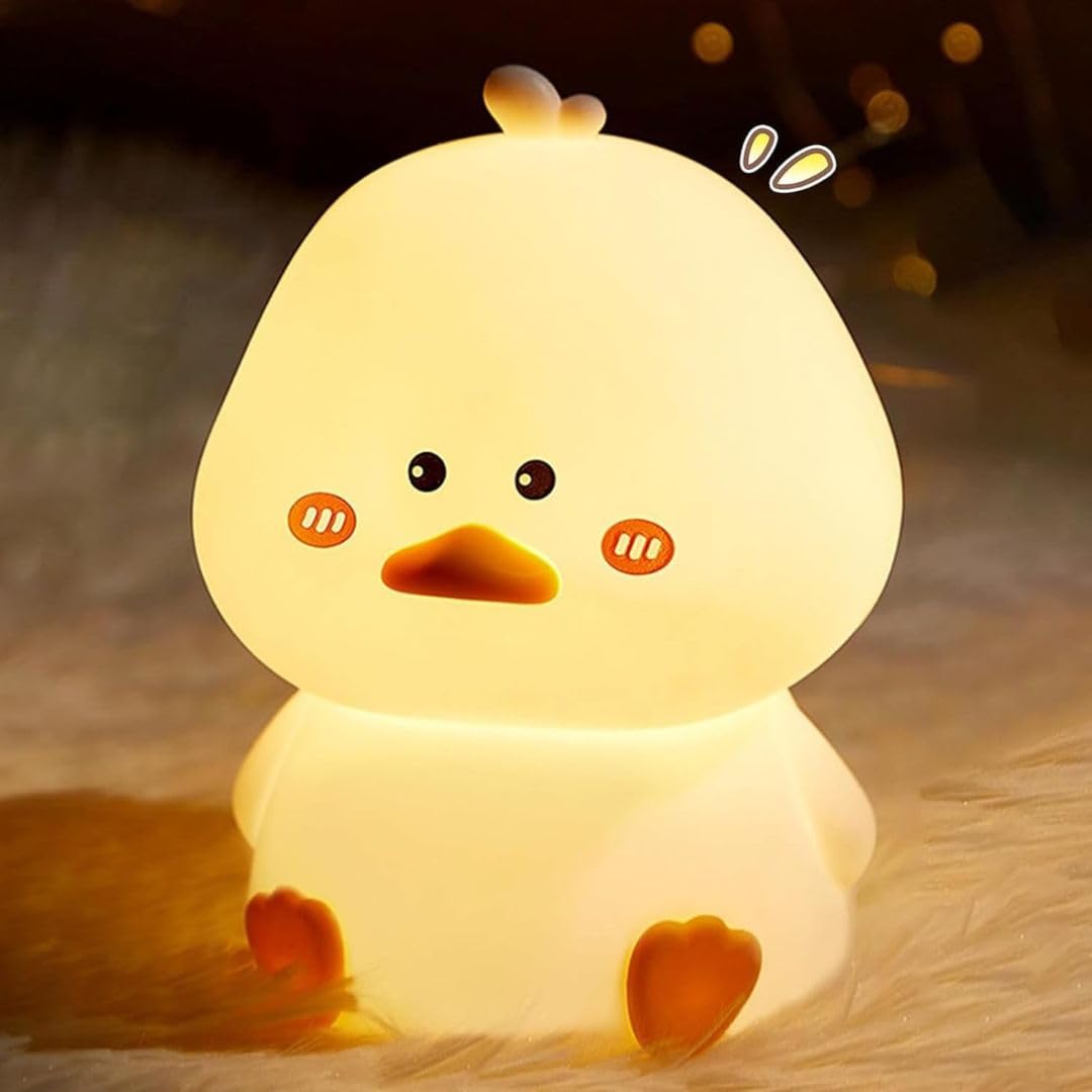 TOYTONIC Silicone Duck Night Light for Kids – Rechargeable Touch Led Lamp | Color Changing, Soft Bedside Light | Cute Night Lamp for Bedroom, Babies, Gift, Nursery & Room Decor