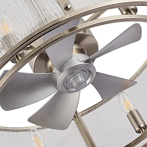 Breezary 20 Inch Caged Ceiling Fan With Lights Remote Control, Modern Industrial Small Low Profile Ceiling Fan With Noiseless Reversible Ac Motor And 5 Blades For Bedroom Kitchen Indoor #TOP4