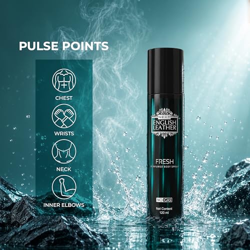 Image of Next Care English Leather Fresh No Gas Perfumed Body Spray for Men & Women | Citrus Woody Fragrance with Grapefruit, Mandarin & Sandalwood Notes | Deodorant Spray | Pack of 3 x 120 ml