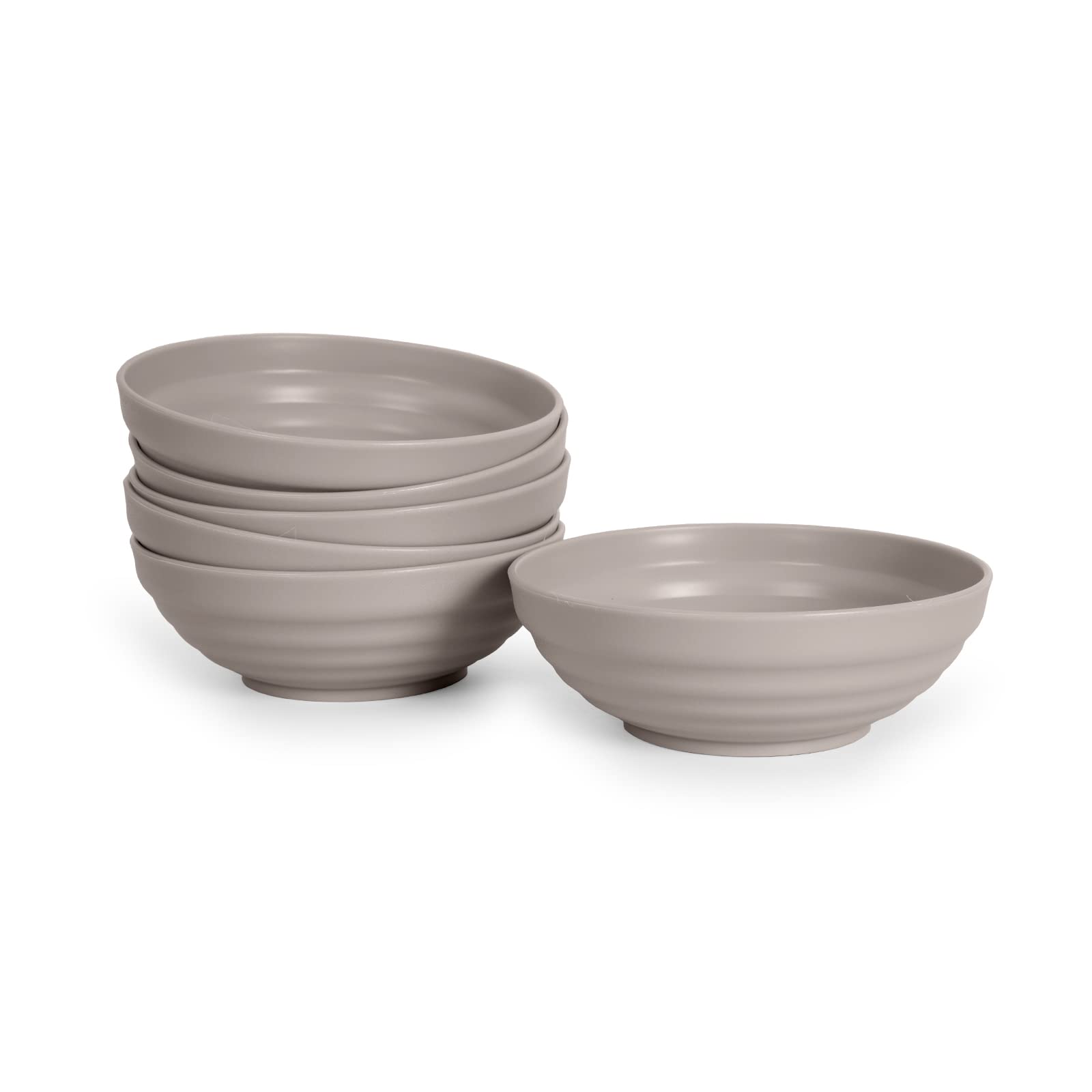 Set di 6 pezzi di stoviglie classiche in plastica dura riutilizzabile e infrangibile per feste ed eventi. Bianco (Ciotole 540 ml