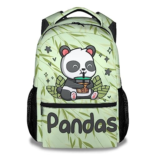 COOPASIA Panda Backpack for Girls Boys 16 Inch Panda Theme Bookbag with Adjustable Straps Durable Lightweight School Bag with Large Capacity