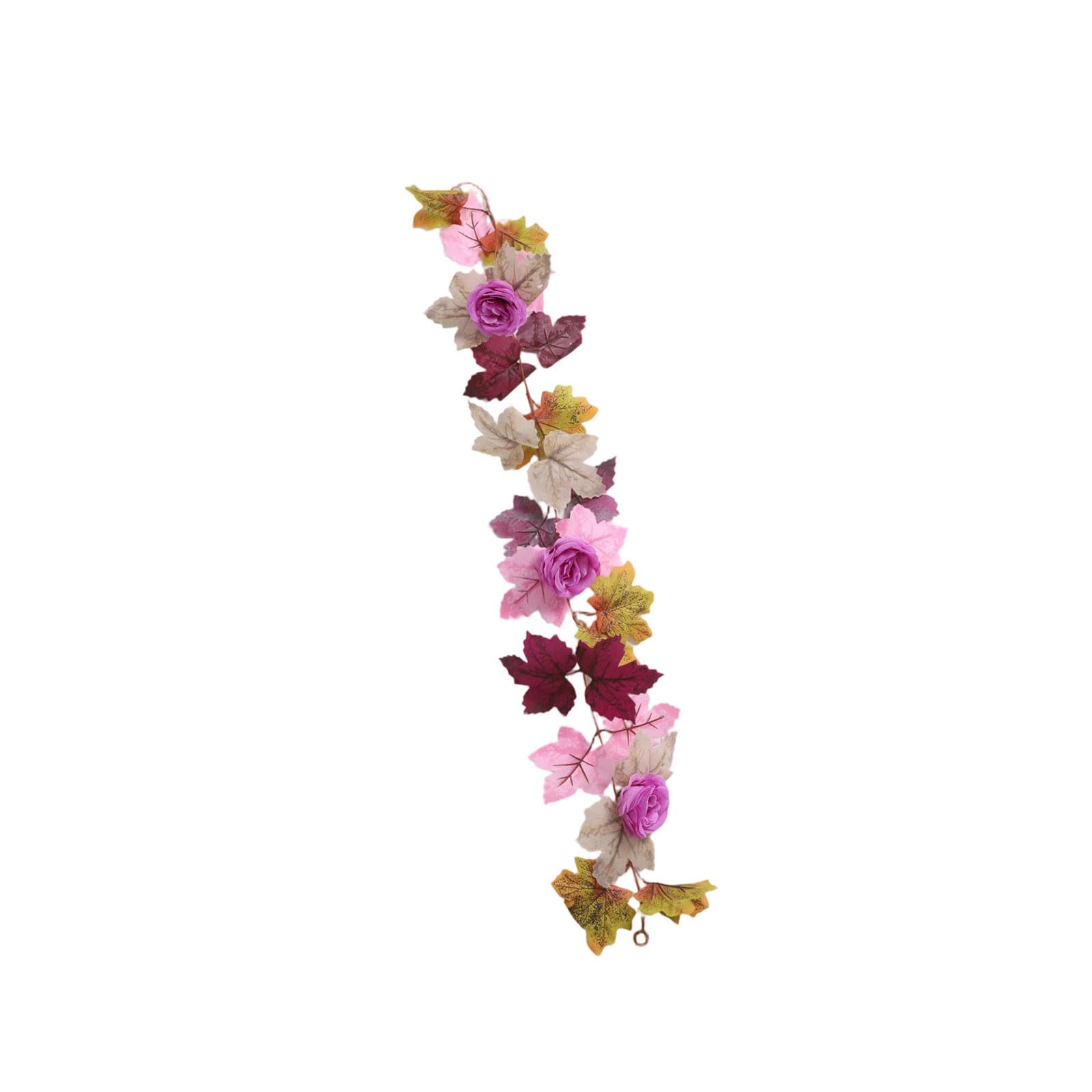 Autumn Harvest Maple Decor Garland 39.37in Artificial Foliage Vine with End Rings for Home Table Mantel Indoor Arrangement Autumn Foliage Garland Fall Vine Decor Thanksgiving Swag Mantel Table Doorway
