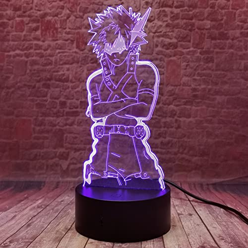 Fanrui Katsuki Bakugo No Hero Lzuku Figurine Cool 16 Color Change 3D Led Night Light Nursery Child Home Bedroom Remote Dimmable Table Lamp Decor Boys Baby Kids Teens Xmas Birthday Toys Gifts #TOP3