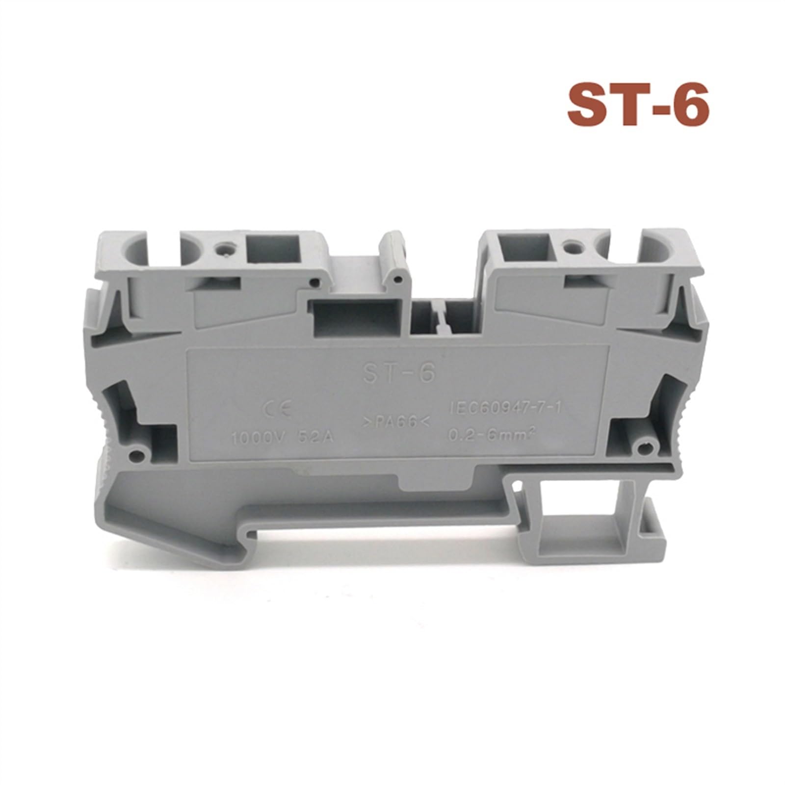10/30/50 Pz Morsettiera a Molla ST-6 Terminali Senza Vite Su Guida Din Blocco Bornier Filo Connettore del Cavo 50A (Size : ST-6 (10pcs))