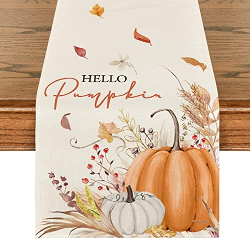 Amazon.com: Artoid Mode Hello Pumpkin Flowers Leaves Thanksgiving Table ...