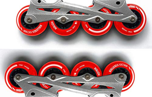 Rollerex Vxt500 Inline Skate Wheels (8-Pack) (Various Size & Color Options Available) (Rocket Red, 80Mm) -Indoor Outdoor- Intended For Roller Blade Wheel Replacement #TOP6
