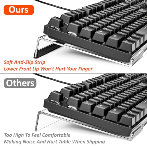 Image of Egchi Computer Keyboard Stand PC Keyboard Stand, Acrylic Tilted Keyboard Stand for Ergonomic Typing Clear Keyboard Tray for Easy Typing and Working, Keyboard Holder with Silicone Non-Slip Case