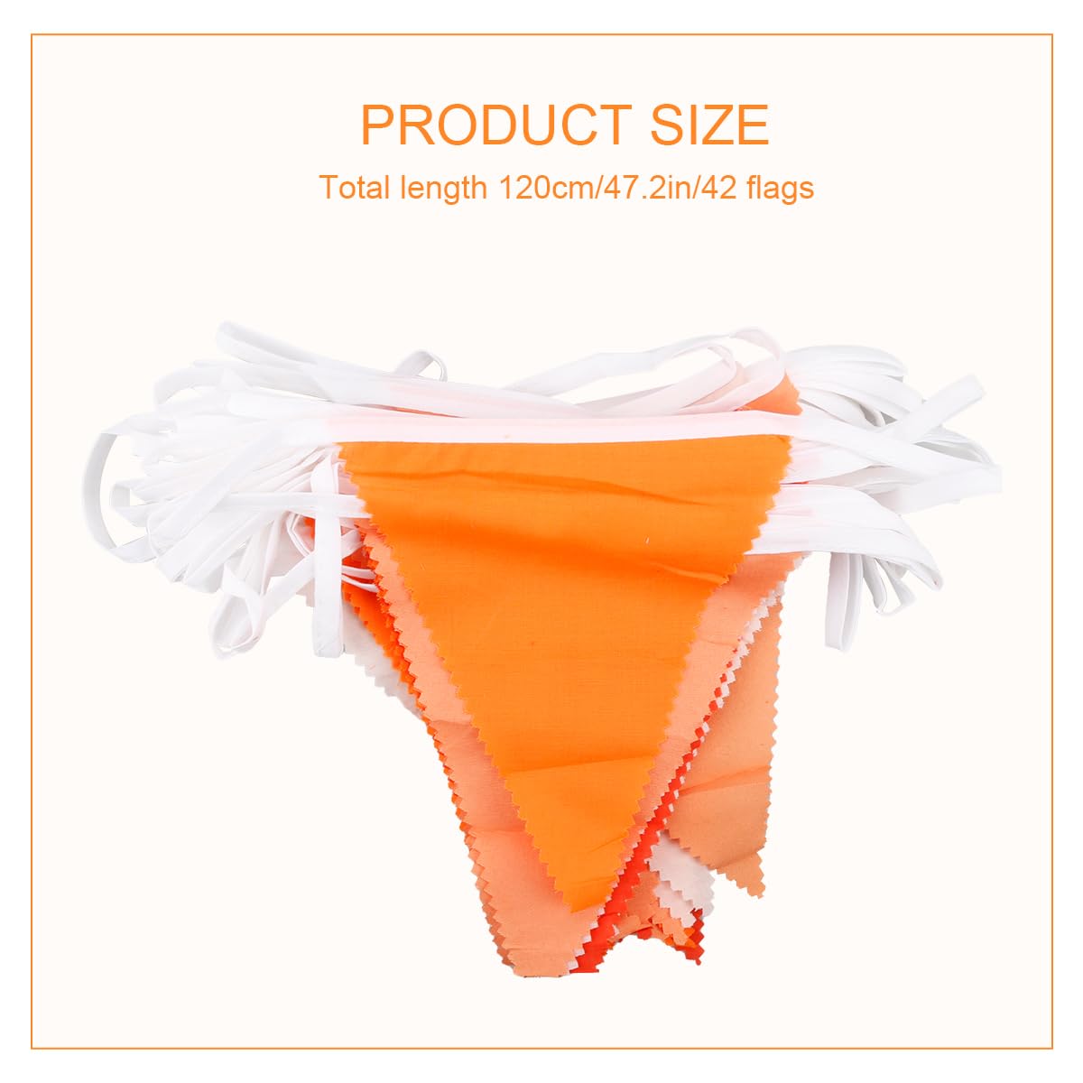 12M/47Ft Orange Party Decorations Kit, GLADFRESIT Fabric Triangle Flag Bunting Banner - Image 2