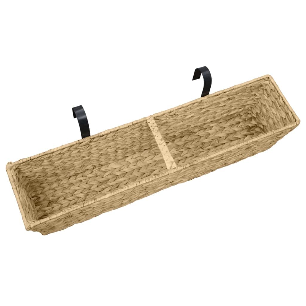 Jacinto de agua, caja de flores, 2 piezas, 80 x 20 x 18 cm, con 4 macetas extraíbles, para plantas de interior, juego de macetas sostenibles