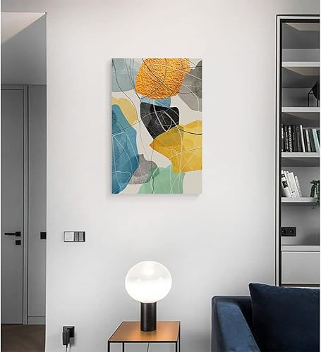 Miniatura 726 de Lienzo artístico para pared, pinturas de arte abstracto, fantasía azul, grafiti colorido sobre fondo blanco; decoración artística moderna para sala