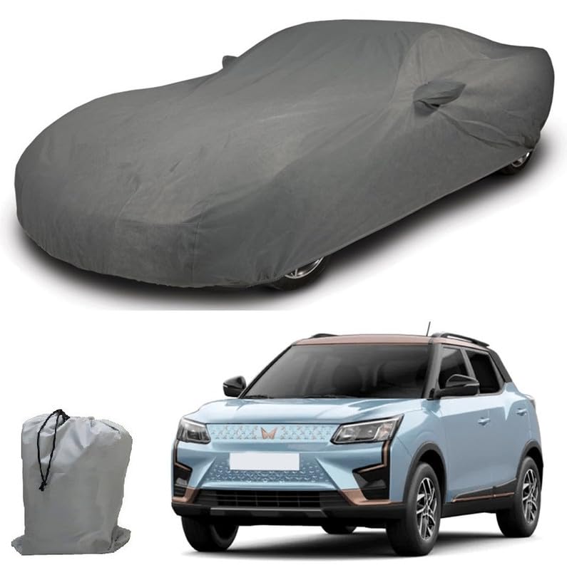 Image of ARCUATE Triple Layer Custom fit Car Body Cover for Mahindra XUV 400 |Top Layer Dustrproof | Middle Layer Waterproof | Bottom Layer Scratch Protection | Outdoor Indoor Fabric