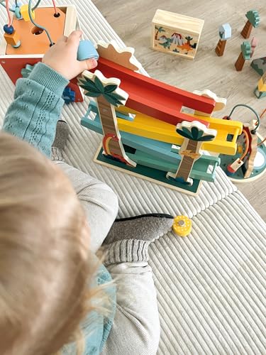 small foot Kugelbahn „Dino“, robuste Kullerbahn aus FSC 100%-zertifiziertem Holz, für Kinder ab 18 Monaten, 12614
