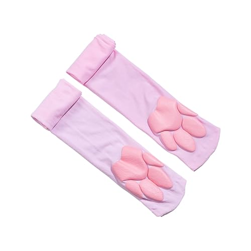 REDYY Cute Cat Paw Thigh High Stockings Lolitas Over Knee Stockings Pink Kitten Claw Stockings Cat Cosplay Costume Gifts - Pink