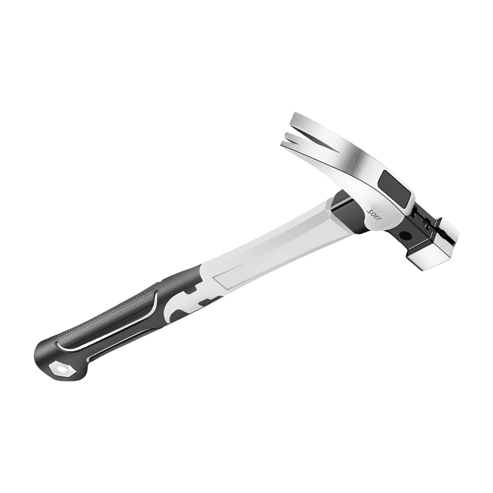Tsophreniq 13Oz Square Head Fib Multifunction Hammer For Nails Pulling Hammering High Impacts Steel Head Nails Holder For Craftsmen Handymen Ergonomic Antifatigue Hammer