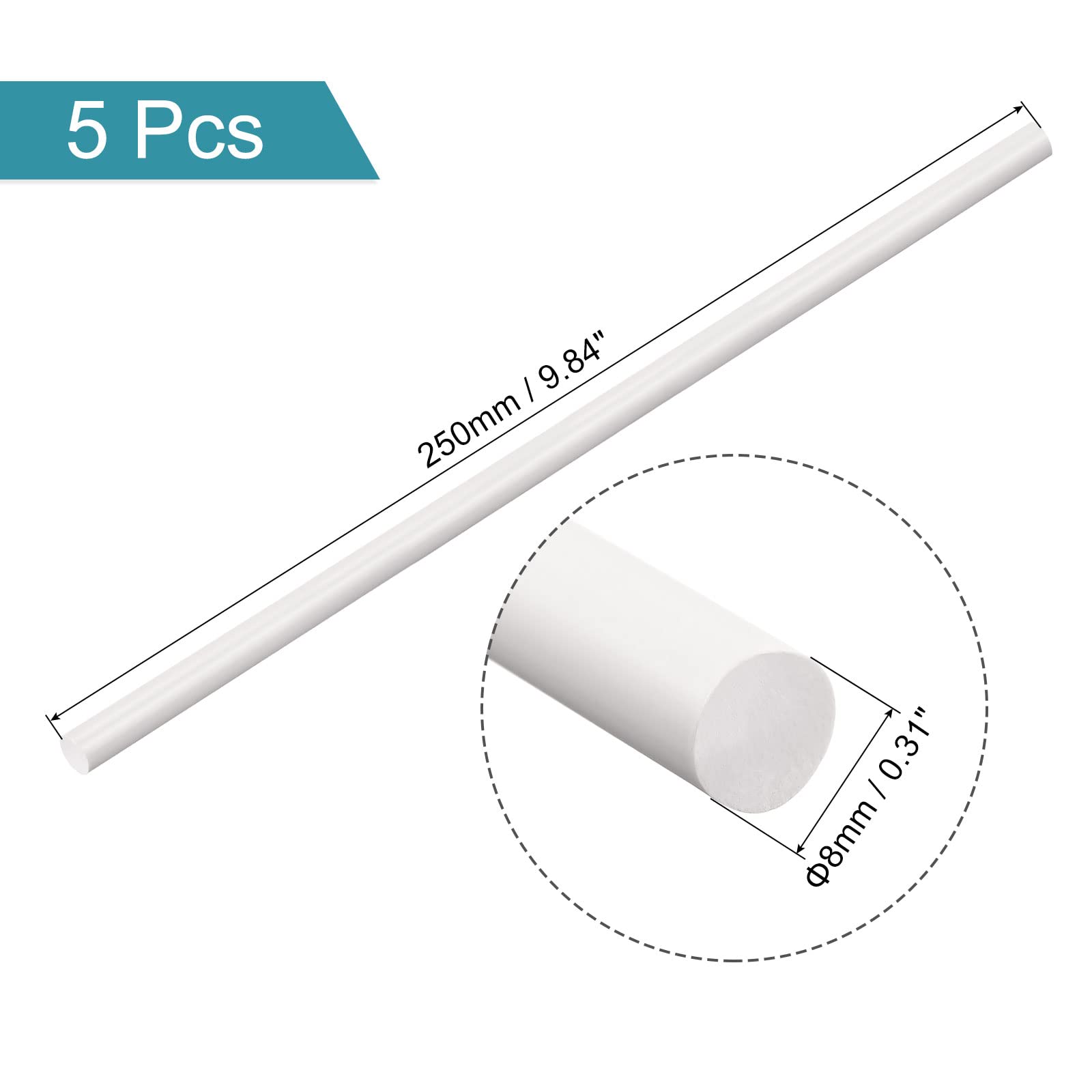 ABS Plastic Rods - 5 Pack for Models & DIY -2