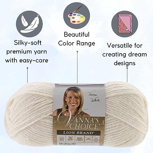 Image of Lion Brand Yarn Vanna'S Choice 860-98 Fisherman | 3 Skeins, Same Dye Lot, Project Bag, CYC #4 Worsted, 100% Acrylic, Ideal for Crochet, Knitting Blankets, Hats, Scarves
