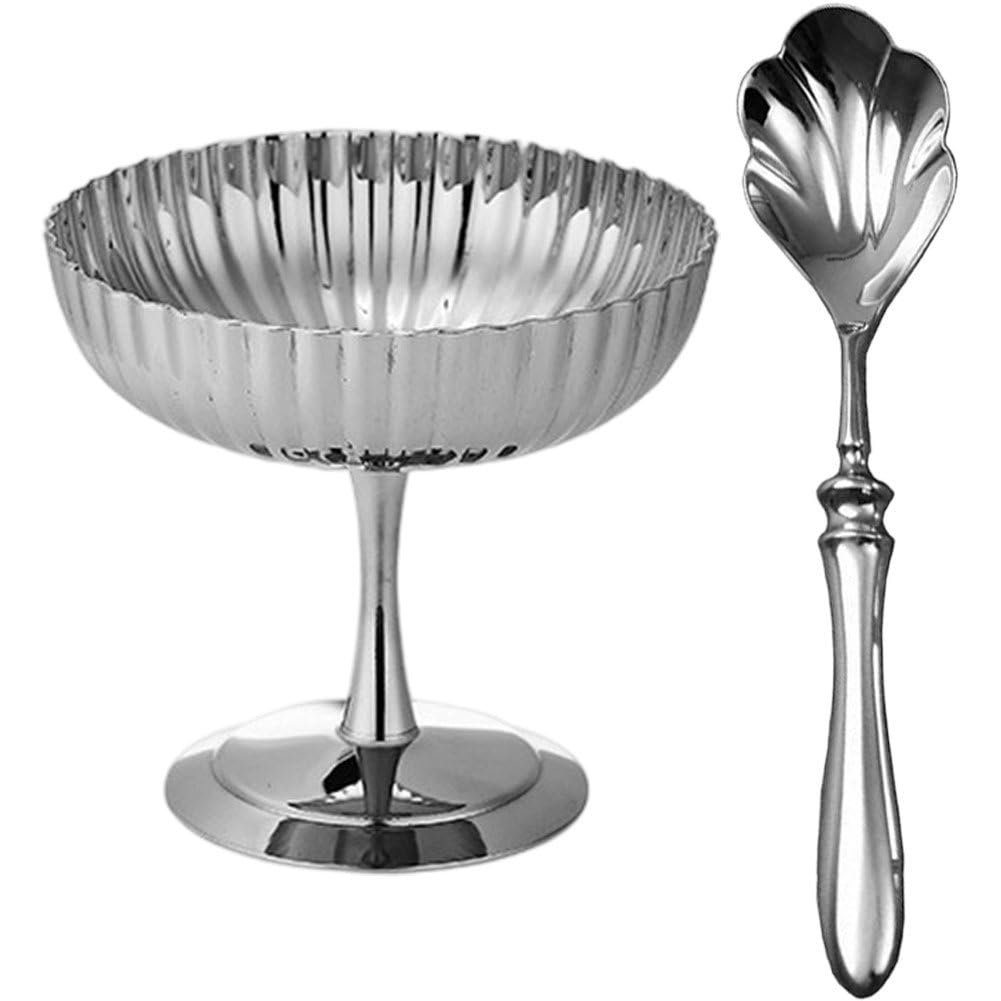 Coupe à glace en acier inoxydable haut de gamme et bol à dessert en métal durable