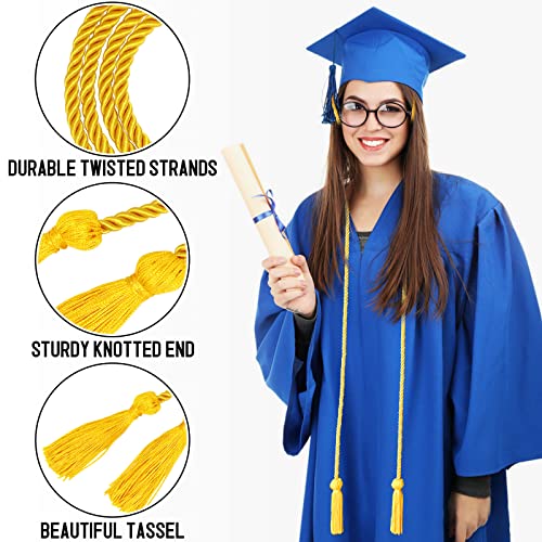 Image of Graduation Honor Cord Gold Yarn Honor Cord with Tassel 67 inch Long for Graduation Ceremony