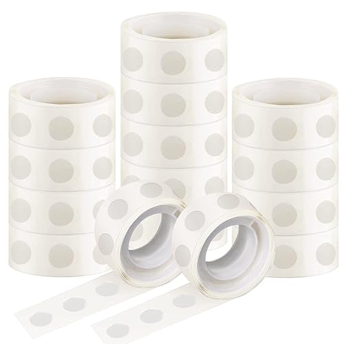 Miniatura 8 de Surard Puntos de pegamento, 1000 adhesivos de 0.472in0.47 pulgadas, 10 rollos de póster de masilla adhesiva, de doble cara, adhesivos extraíbles que