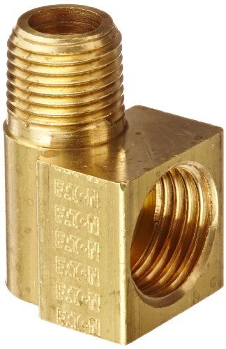 Eaton Weatherhead 402X5 Brass CA360 Inverted Flare Brass Fitting, 90 Degree Elbow, 1 8  NPT Male x 5 16  Tube OD