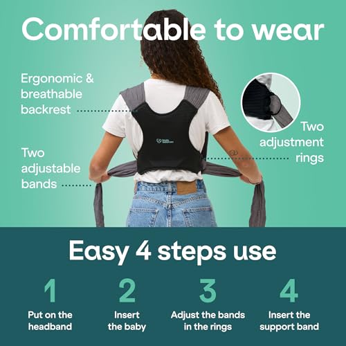 koala babycare baby carrier wrap easy to wear as a t-shirt - original baby carrier newborn to toddler - sling one size fits all - baby wraps carrier up to 22lbs