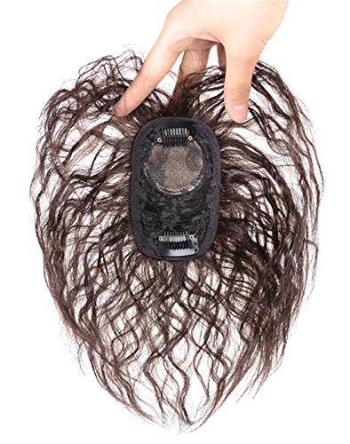 Extension cheveux bouclés base soie 17,8 cm topper clip noir cassé femme