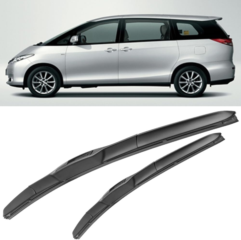 ZhangXD Front Windscreen Wipers For Toyota Previa 2006-2013, Windshield Window Brush Front Wiper Blades All-Weather Replacement Set Easy Installation